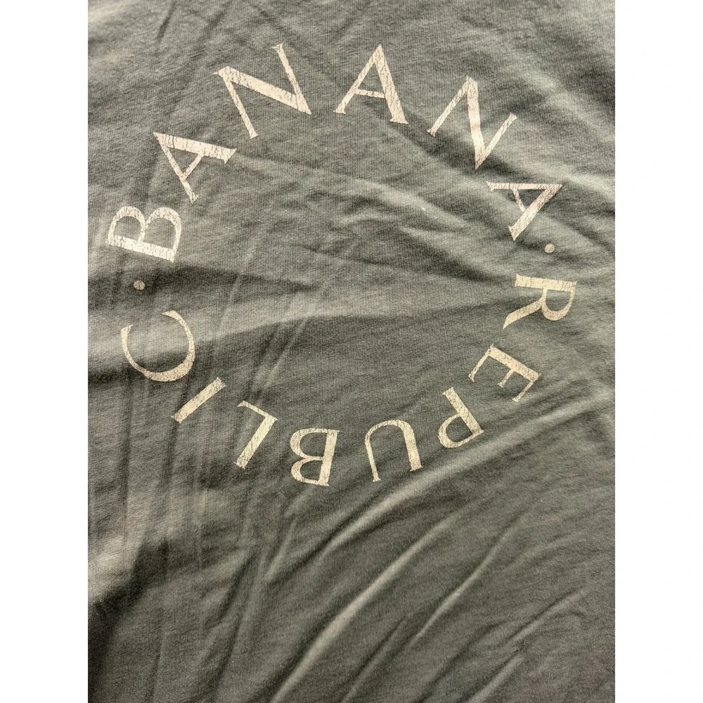 Banana Republic T-Shirt Mens Olive Green‎ Circular Logo Graphic Tee Small